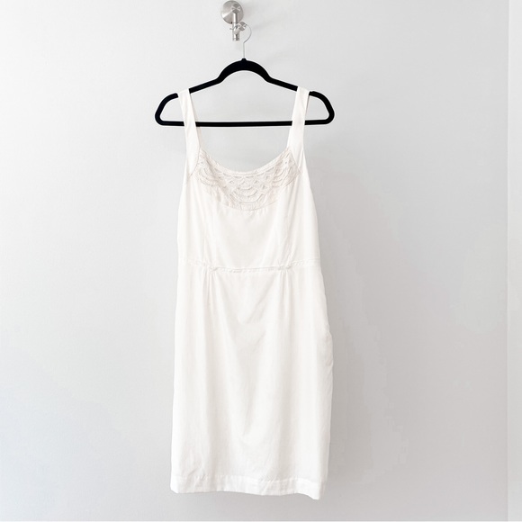 Banana Republic Fall Winter Holiday Party Chic Silk Beaded Cream Midi Dress - Picture 1 of 8